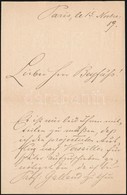 1889 Richard Fallenböck (1859-1891) Osztrák Festő Párizsban, Röviddel Halála Előtt Saját Kézzel írt és Aláírt Levele Car - Ohne Zuordnung