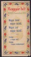 1928 Magyar Hét Reklám Címke. 8,5x15,5 Cm - Pubblicitari