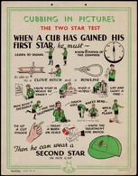 1930 'Cubbing In Pictures - The Two Star Test' - Kiscserkész Két Lépcsős Teszt, Tabló, 36×28 Cm - Pfadfinder-Bewegung