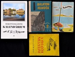 4 Db Balaton Témájú Kiadvány: Balaton-felvidék útikalauz, A Tihanyi Múzeum Prospektus, Balaton-térkép, Bakonyi-balatoni  - Andere & Zonder Classificatie