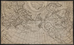 Cca 1723 Csendes óceán északi Felének Térképe, Benne Ázsiával és Amerika Egy Részével, Körbevágott, 17x28 Cm - Sonstige & Ohne Zuordnung