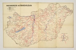 1953 Magyarország Autóbuszhálózata, MÁVAUT Vonalakkal, Hátoldalon Országos Takarékpénztár Reklámmal, Hajtott, Szakadássa - Autres & Non Classés