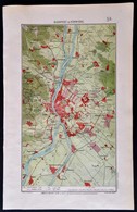 Budapest és Környéke Térképe, Lampel R. - Athenaeum, 37×23,5 Cm - Sonstige & Ohne Zuordnung