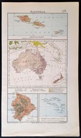 Ausztrália és Óceánia Térképe, Lampel R. - Athenaeum, 39×23 Cm - Autres & Non Classés