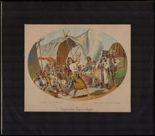 Cca 1880 Ungarische Zigeunerlager, Beilage Zur  Bunten Welt III., Litho Kép Paszpartuban, 18×22 Cm - Non Classés
