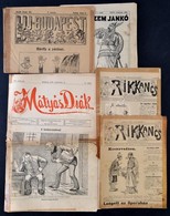 1896-1902 6 Db Vicc újság: Uj Budapest, 1896. Február 16., Rikkancs, I. évf. 2.,3. Szám, Mátyás Diák 1900. Szeptember 16 - Unclassified