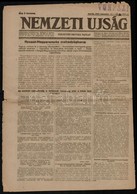 1921 Nemzeti Újság Keresztény Politikai Napilap III. évfolyam 192. Szám - Non Classificati