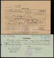 1937-1947 Postai Alkalmazott Távbeszélőkezelőként Hadgyakorlatra Történő Behívójegye, Szabadjegye, értesítési Papírja, M - Non Classés