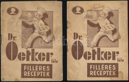 2 Db Dr. Oetker-féle Filléres Receptek. Bp., Révai-Kunossy, 16 P., Az Egyik Foltos - Non Classés