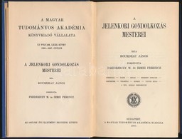 Bourdeau János: A Jelenkori Gondolkozás Mesterei. Ford.: Fredericzky M. és Irmei Ferenc. Bp.,1907, MTA. Korabeli Egészvá - Non Classés