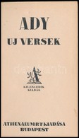 Ady Endre: Új Versek. Sajtó Alá Rendezte: Dr. Földessy Gyula. Bp.,[1929], Athenaeum. Kilencedik Kiadás. Kiadói Aranyozot - Non Classés