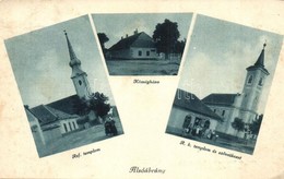 T2/T3 1928 Alsóábrány (Bükkábrány), Református Templom, Községháza, Római Katolikus Templom és A Szövetkezet üzlete. Als - Zonder Classificatie