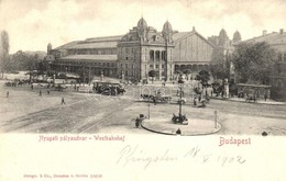 * T2/T3 1902 Budapest VI. Nyugati Pályaudvar, Vasútállomás, Villamos (EK) - Non Classés