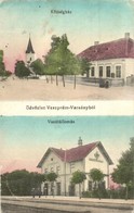 T2/T3 Veszprémvarsány, Veszprém-Varsány; Vasútállomás, Községháza, Templom, Tér. Nemsitz Ede Kiadása (EK) - Non Classificati