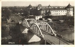 T2/T3 1939 Borosjenő, Ineu; Rákóczi Vár, Híd, Romos épület, Farakások / Castle, Bridge, Ruined Building, Wood Pile. Phot - Non Classés