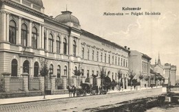 T2 Kolozsvár, Cluj; Malom Utca, Polgári Fiúiskola és Ipari Szakiskola / Street View With Boy And Industrial School - Non Classés