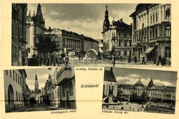 ** T1 Kolozsvár, Cluj; Horthy Miklós út, Mátyás Király Tér, Szentegyház Utca, üzletek, Autóbusz / Street Views, Shops, A - Unclassified