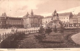 T2/T3 1906 Kolozsvár, Cluj; Mátyás Király Tér, Mátyás Király Szobor, Huba Károly üzlete, Gyógyszertár, New York Szálloda - Non Classés