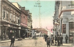 T3/T4 Lugos, Lugoj; Deák Utca, Turul Cipők, Stern József üzlete. Auspitz Adolf Kiadása / Shoe Store, Shops, Street View  - Unclassified