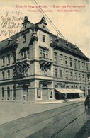 * T2/T3 Nagyszeben, Hermannstadt, Sibiu; Római Császár Szálloda, Ludwig Ferencz & Co. és Franz Geisberger üzlete; W. L.  - Non Classés