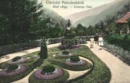 T3 1910 Ponyászka, Poneasca (Bozovics, Bozovici); Alsó Völgy. Kiadja Weisz Félix / Unteres Thal / Lower Valley, Park (ki - Non Classés
