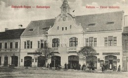 T2 Szászrégen, Reghin; Rathaus / Városi Tanácsház, Városháza, Bischitz, Fritsch üzlete / Town Hall, Shops - Non Classés