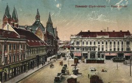 * T2/T3 Temesvár, Timisoara; Gyárváros, Kossuth Tér, Szobovich, Weisz Sándor, Wilheim Fülöp, Goldmann S. üzlete, Villamo - Non Classés