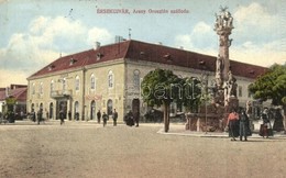 T2/T3 Érsekújvár, Nové Zamky; Arany Oroszlán Szálloda, Szentháromság Szobor. Szivesi Kapus Kiadása / Hotel, Trinity Stat - Non Classificati