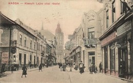 * T4 Kassa, Kosice; Kossuth Lajos Utca, Bristol Szálloda, Friedman, Fischer J. üzletei, Greiner Kávéház / Street, Hotel, - Sin Clasificación