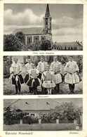 T2/T3 Kéménd, Kamendin, Kamenin; Római Katolikus Templom, Lányok Népviseletben, Folklór, Plébánia. Kiadja A Fogyasztási  - Non Classés