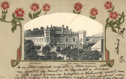 T3 1904 Komárom, Komárno; Tiszti Casinó, Bor és Pálinka Mérés, Kiadja Schönwald Tivadar, Floral, Art Noueau (EB) - Non Classés