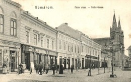 T2/T3 1906 Komárom, Komárnó; Nádor Utca, Rehberger Sándor, Nagy Géza és Gyula Az Angol Divathoz, és Fektor György üzlete - Non Classés