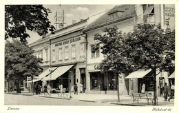 T2/T3 Losonc, Lucenec; Rákóczi út, Magyar Király Szálloda, üzletek / Street View, Hotel, Shops (EK) - Non Classés