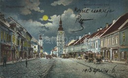 T2/T3 1913 Nagyszombat, Tyrnau, Trnava; Rákóczi Ferenc Utca, üzletek, Este / Street View At Night, Shop + Postakalauz Na - Non Classificati