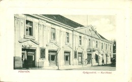 T2/T3 Pöstyén, Pistyan, Piestany; Kur-Hotel / Gyógyszálloda, Kávéház és étterem. W. L. Bp. 4404. Kiadja Schultz Paula /  - Ohne Zuordnung