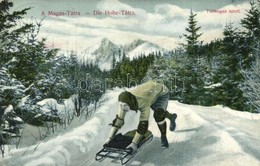 T2/T3 1908 Tátra, Magas Tátra, Vysoké Tatry; Téli élet A Magas Tátrában, Toboggan Sport, Szánkó / Winter-Sport In Der Ho - Non Classés