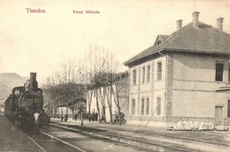 ** T2/T3 Tiszolc, Tisovec; Vasútállomás és Gőzmozdony. Hortinsky F. Kiadása / Bahnhof / Railway Station And Locomotive   - Non Classés