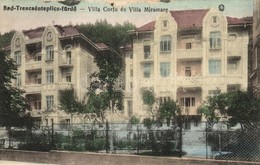 * T2/T3 1919 Trencsénteplic-fürdő, Trencianske Teplice; Villa Corfu, Villa Miramare (kis Szakadás / Small Tear) - Non Classificati