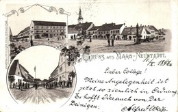 T2/T3 1897 (Vorläufer!) Vágújhely, Neustadt An Der Waag, Nové Mesto Nad Váhom; Fő Tér, Templom, üzletek. Kiadja Brück Sa - Zonder Classificatie