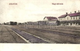 * T2/T3 Zólyom, Zvolen; Vasútállomás, Gőzmozdony / Bahnhof / Railway Station, Locomotive (Rb) - Non Classés