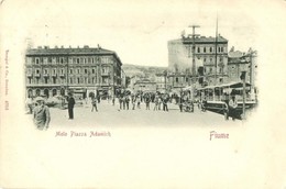 T2/T3 1901 Fiume, Molo Piazza Adamich / Street View, Port, Steamship (EK) - Zonder Classificatie