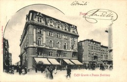 T2 1901 Fiume, Andrássy Tér, Kávéház / Caffé Grande E Piazza Andrássy / Square, Cafe - Non Classés