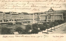 T2/T3 1903 Zágráb, Agram, Zagreb; Trg Franje Josipa / Franz Josefs Platz / Ferenc József Tér. A. Brusine Kiadása / Franz - Zonder Classificatie