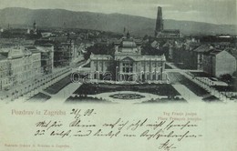 T2/T3 1899 Zagreb, Trg Franje Josipa / Square, Church During Construction In The Background (EK) - Zonder Classificatie