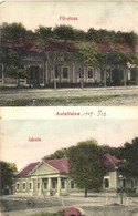 T2/T3 1909 Antalfalva, Kovacica, Kowatschitza; Fő Utca, Iskola / Main Street, School - Ohne Zuordnung