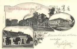 T2 Bácstopolya, Vasútállomás, Magos Vendéglő; Wilheim Miksa Kiadása / Railway Station, Restaurant; Floral - Non Classés