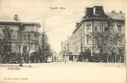 ** T2 Szabadka, Subotica; Kossuth Utca Villamossal. Víg Zsigmond Sándor Kiadása / Street View With Tram - Ohne Zuordnung