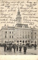 T2/T3 1906 Újvidék, Novi Sad; Városháza, Piaci árusok, Lovaskocsik. Kiadja Breuer R. és Társa / Town Hall, Market Vendor - Unclassified