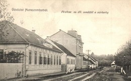 T2 1908 Muraszombat, Muravska Sobota; Fő Utca, Állami óvoda és Várkert. Balkányi Ernő Kiadása / Main Street, Kindergarte - Unclassified