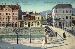 T2/T3 Sarajevo, Appelquia, Attentatsort / Apelova Obala / Quay, Place Of The Assassination Of Archduke Franz Ferdinand O - Non Classés